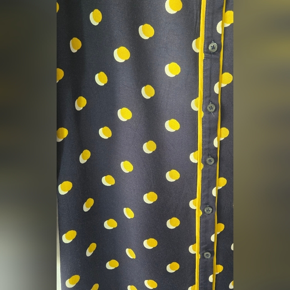 Boden Polka Dot Blue/Yellow Long Sleeve Button Shirt Dress Size 4 - Picture 3 of 6